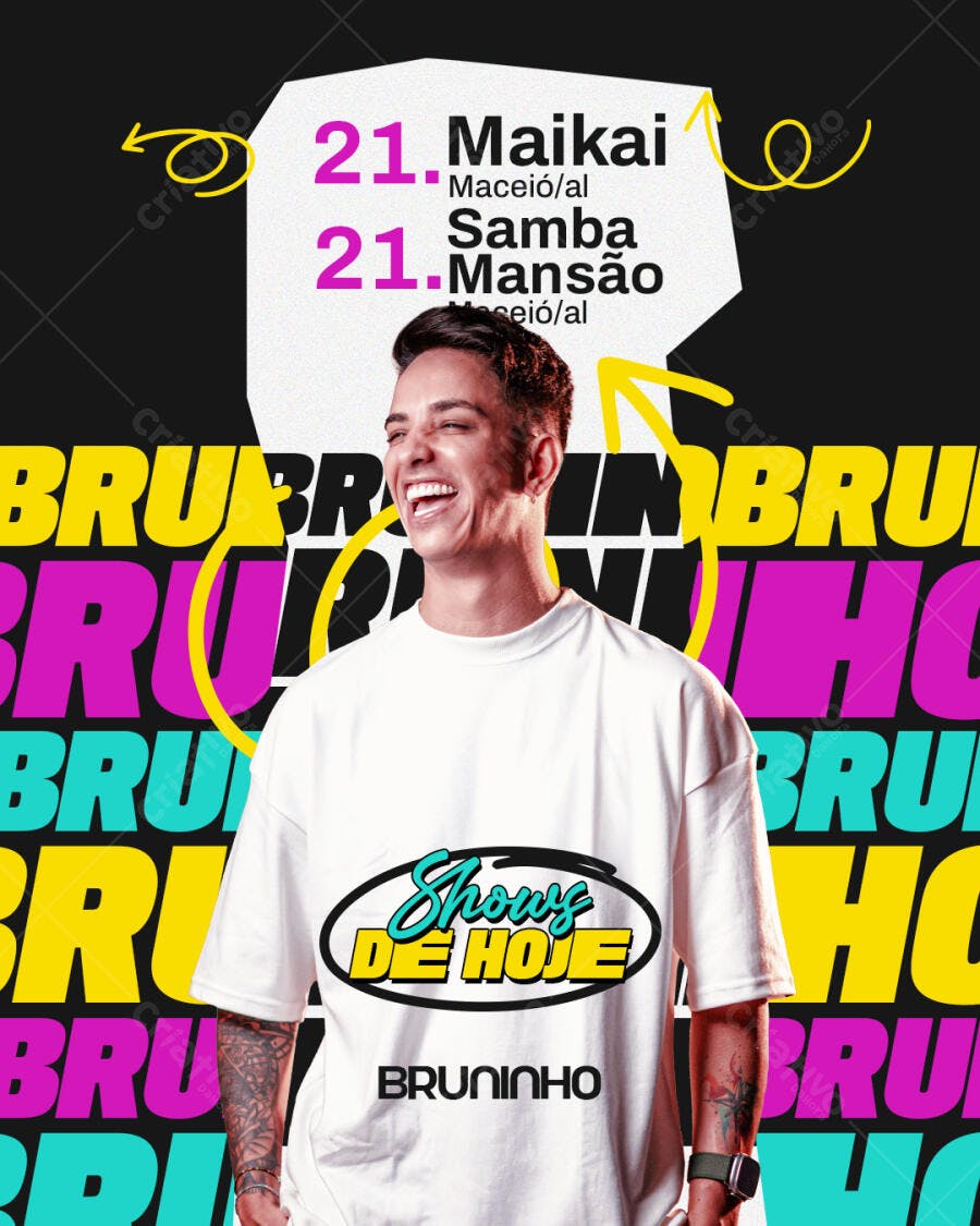 Flyer Shows de Hoje Evento Musical PSD Editável