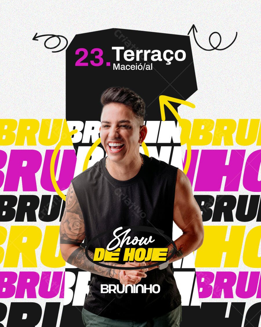 Post Instagram Show Bruninho Terração Maceió PSD Editável