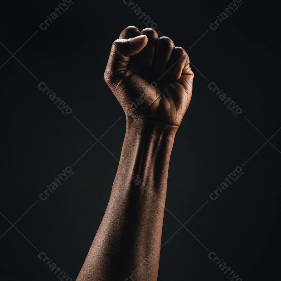 Foto Punho Cerrado Erguido Fundo Escuro Black Power