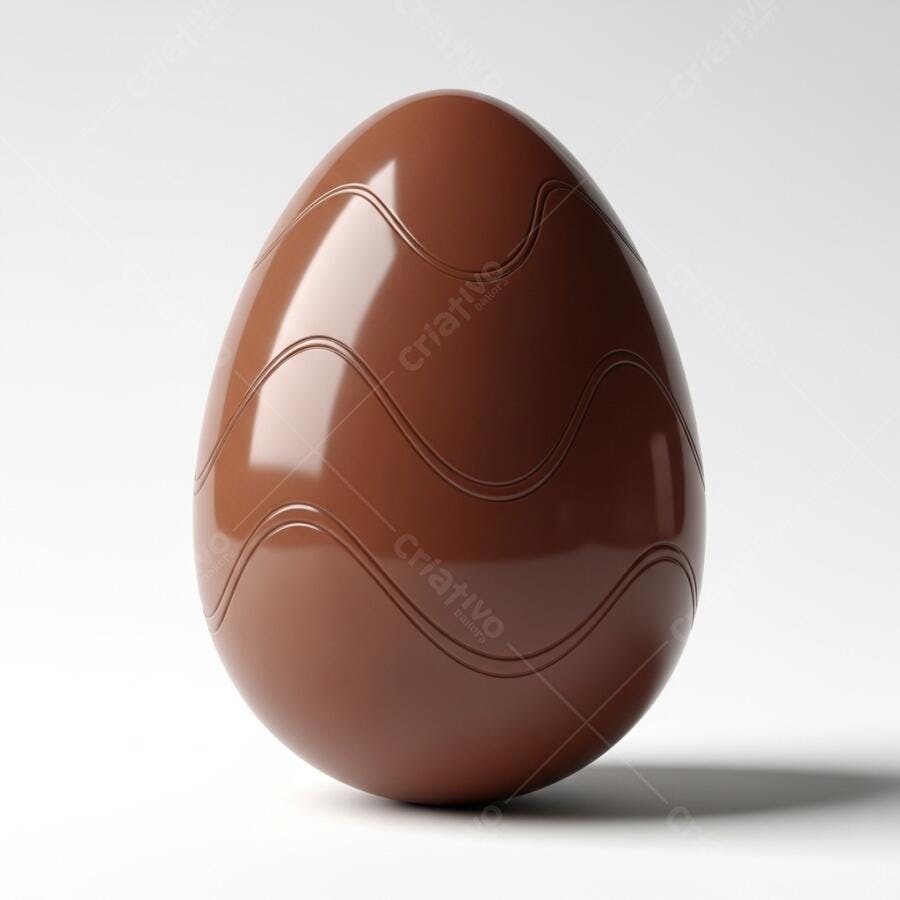 Foto Ovo de Páscoa Chocolate Liso com Detalhes Ondulados