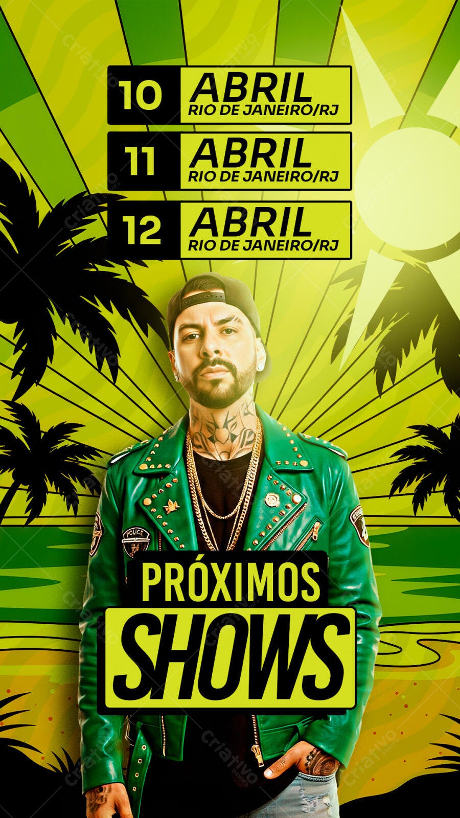 Story Instagram Próximos Shows Evento Musical PSD Editável