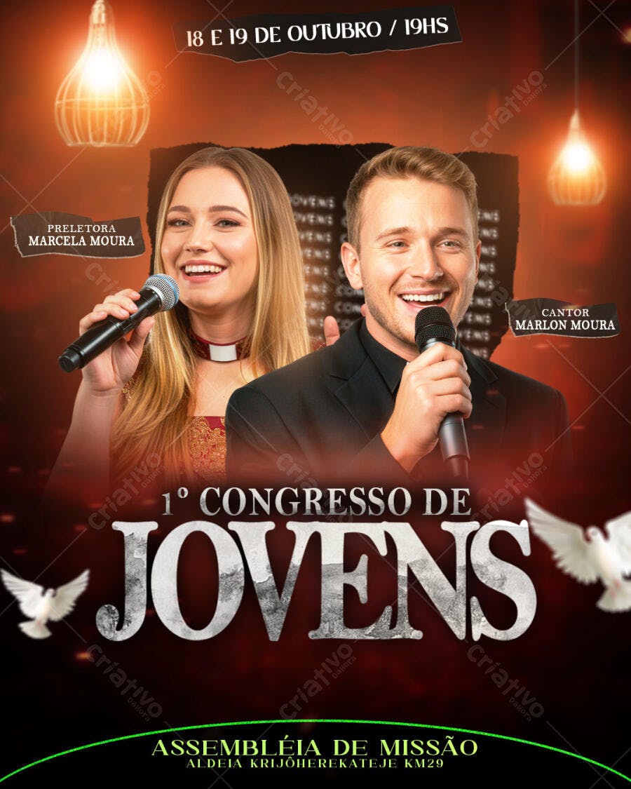 Flyer Congresso Jovens Igreja Evangélica PSD Editável
