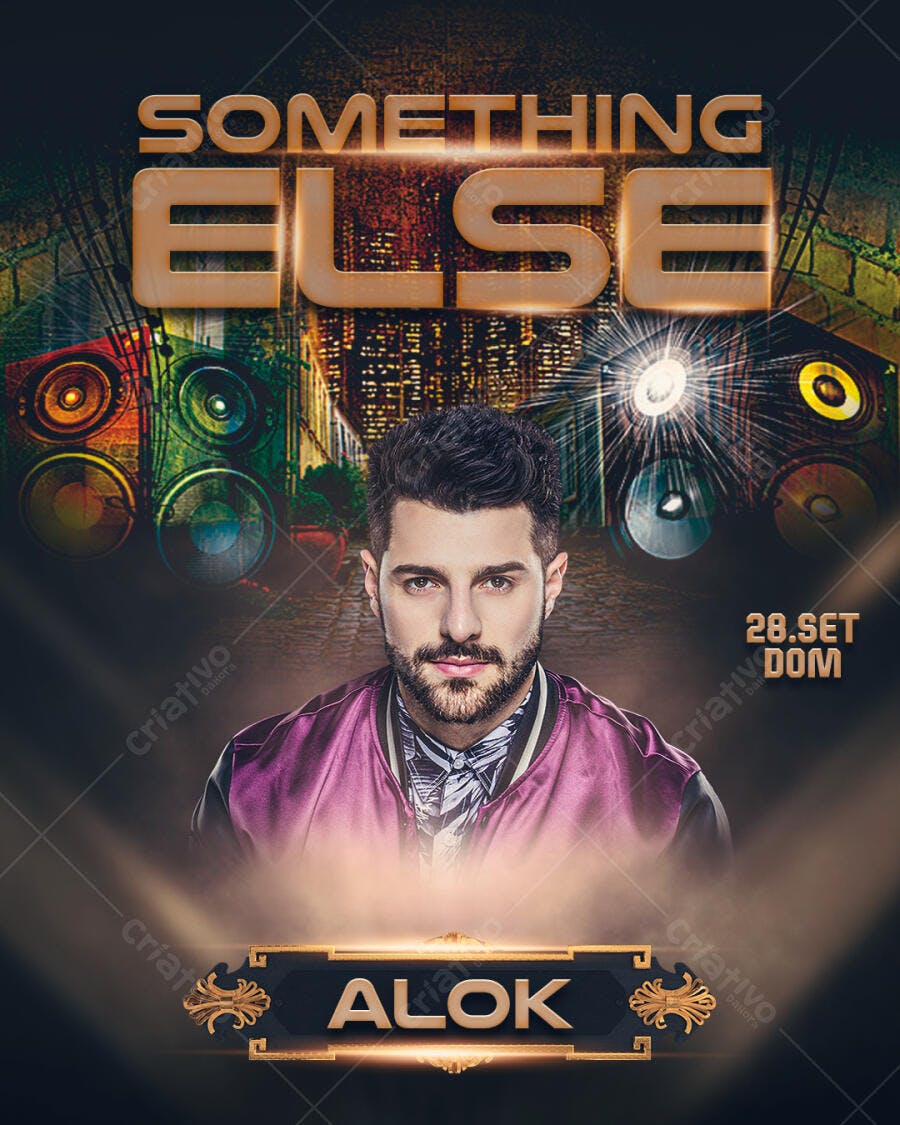Flyer Festa Balada DJ Alok PSD Editável