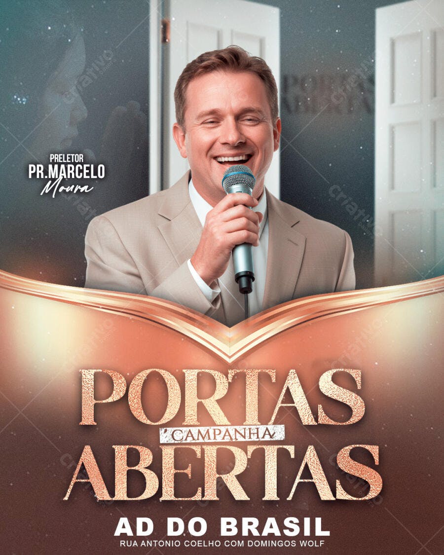 Flyer Campanha Portas Abertas Igreja Evangélica PSD Editável
