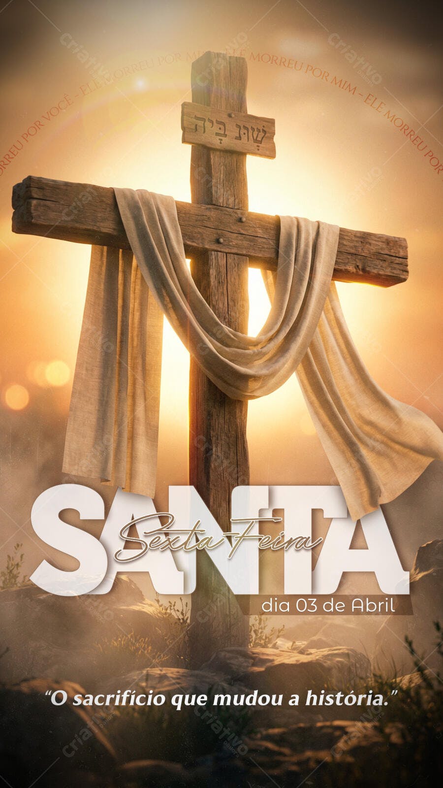 Story Sexta-Feira Santa Páscoa Igreja PSD Editável