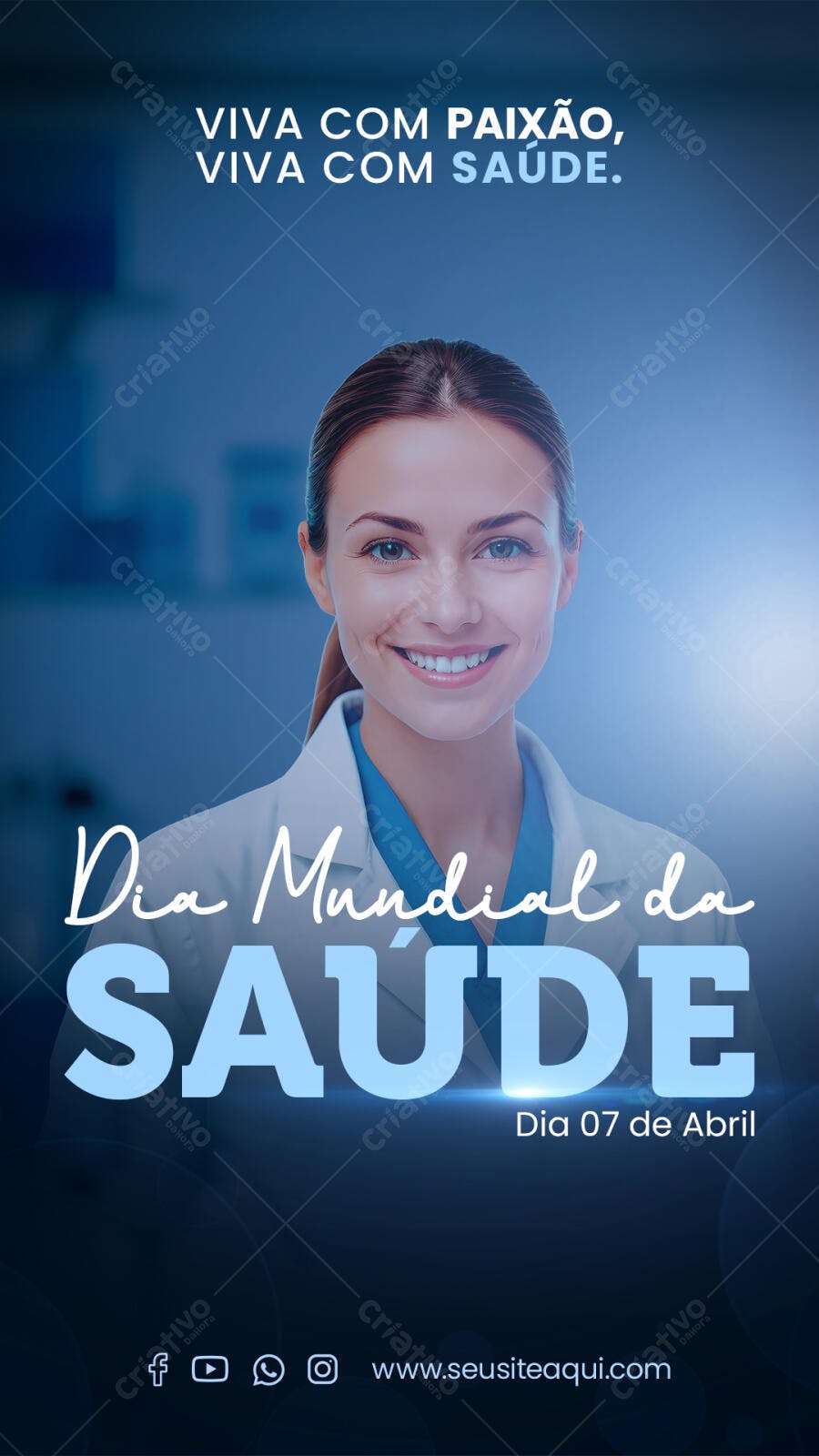 Story Dia Mundial da Saúde Abril Clínica Médica PSD Editável