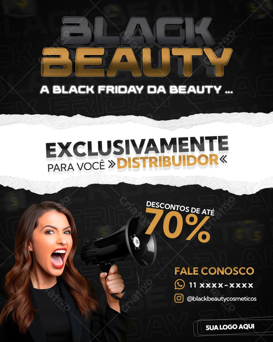 Post Black Friday Cosméticos Distribuidor PSD Editável