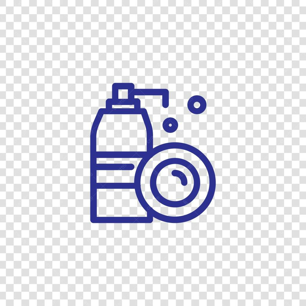 Ícone Detergente Louça Limpeza Flat Design PNG Fundo Transparente