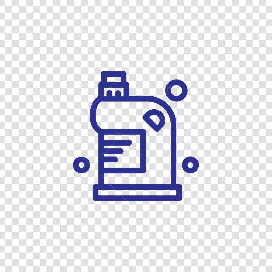 Ícone Detergente Limpeza Azul Flat Design PNG Fundo Transparente