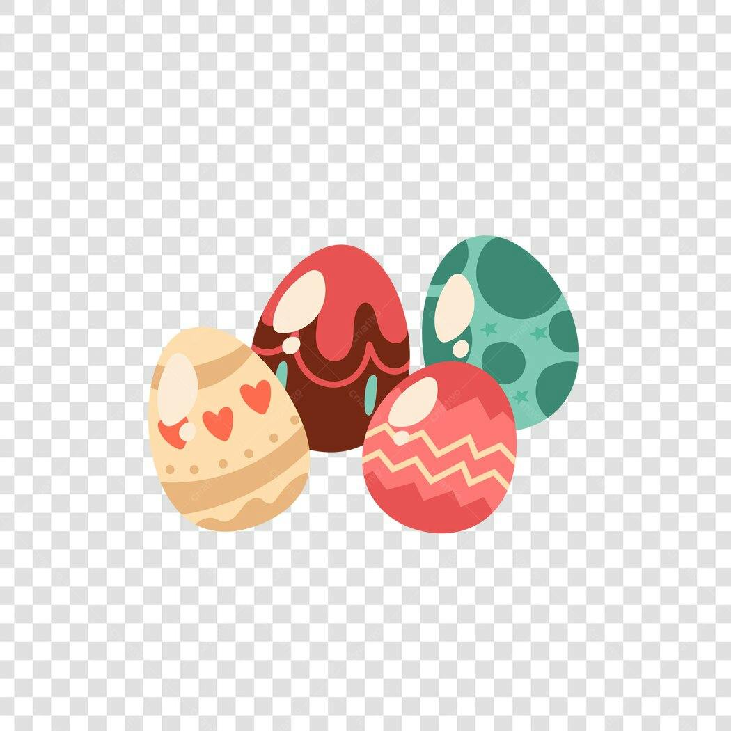 Ilustração Ovos de Páscoa Abril PNG Fundo Transparente