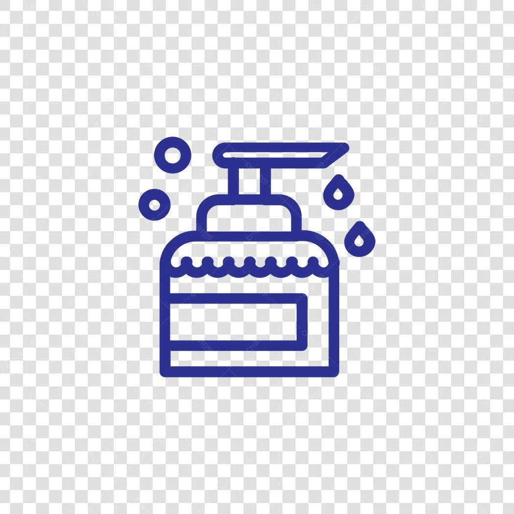 Ícone Frasco Sabonete Líquido Azul Flat Design PNG Fundo Transparente