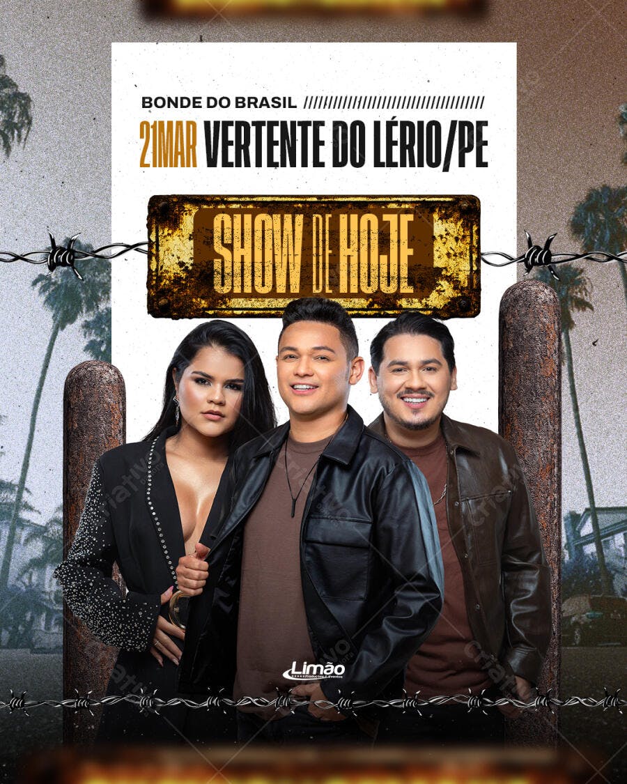 Flyer Show de Hoje Banda Musical PSD Editável