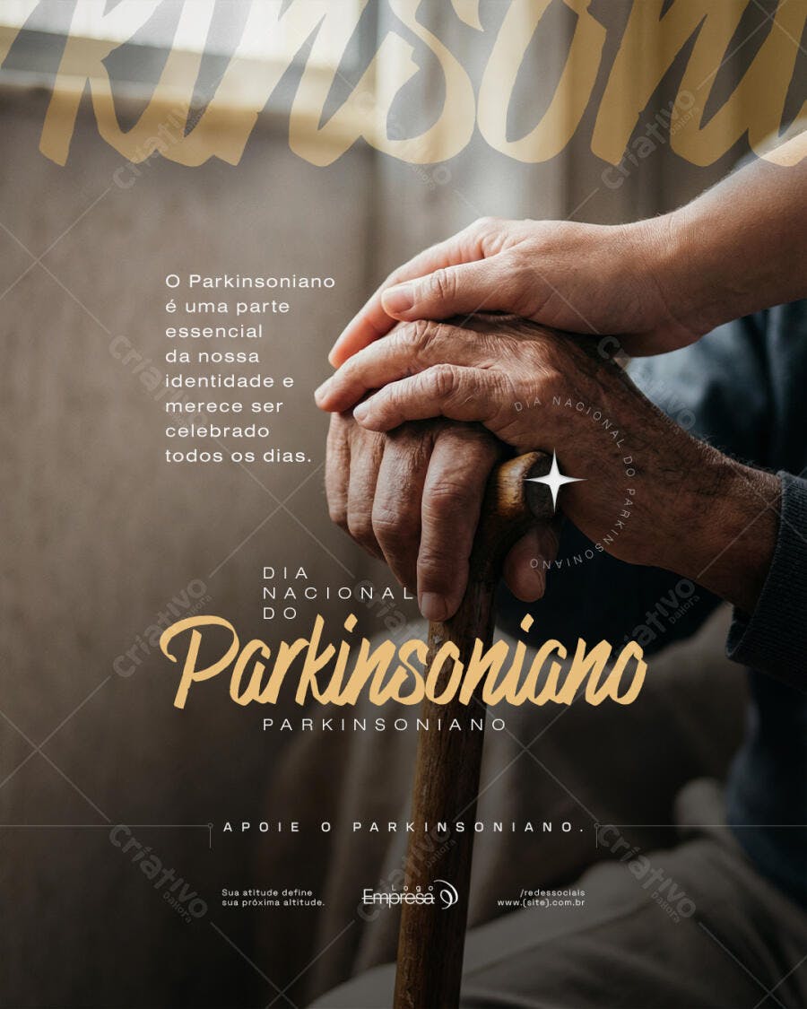Post Dia Nacional do Parkinsoniano Conscientização PSD Editável