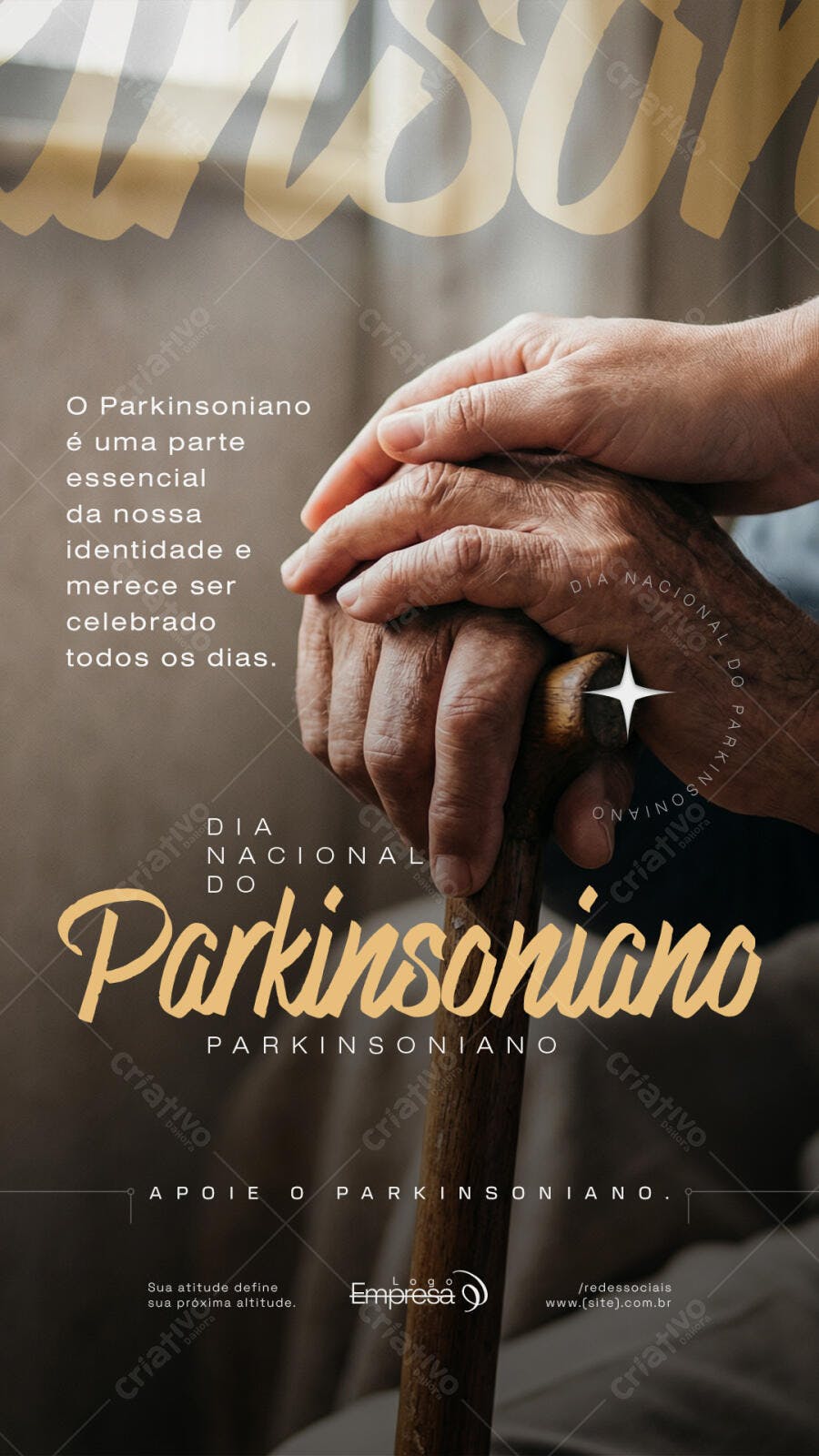 Story Dia Nacional do Parkinsoniano Conscientização PSD Editável