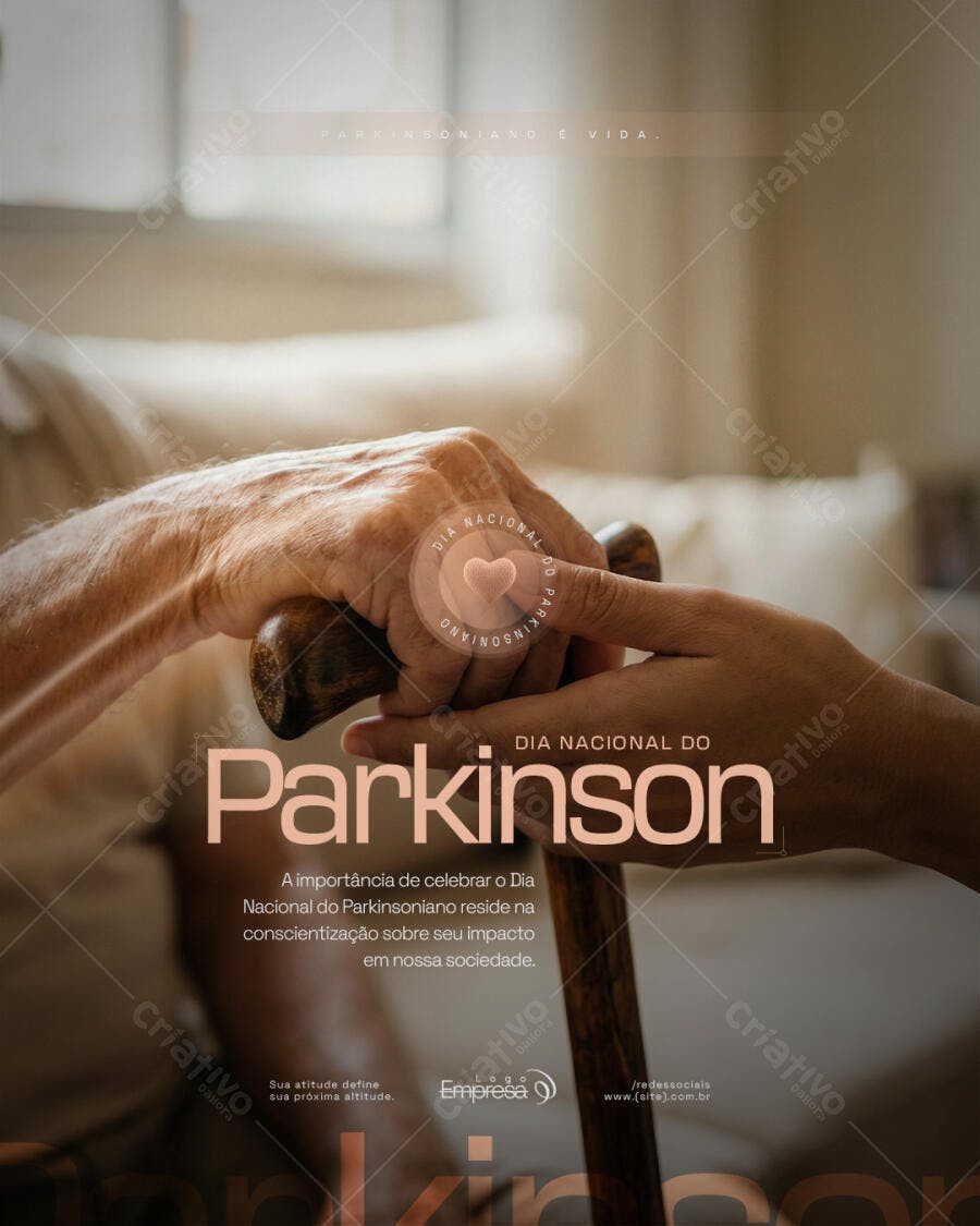 Post Dia Nacional do Parkinson Conscientização PSD Editável