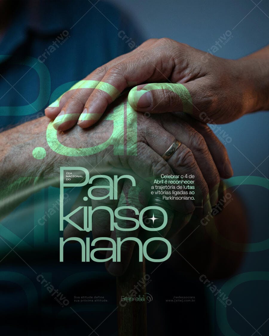 Post Dia Nacional Parkinsoniano Abril PSD Editável