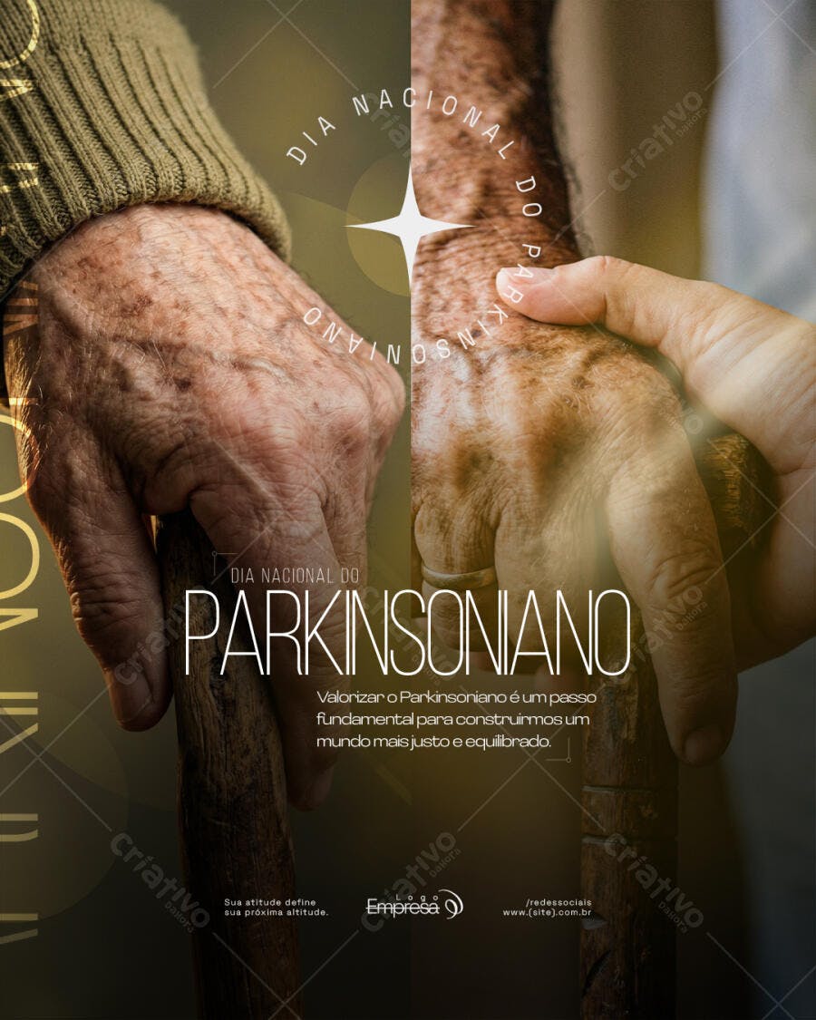 Post Dia Nacional do Parkinsoniano Conscientização PSD Editável