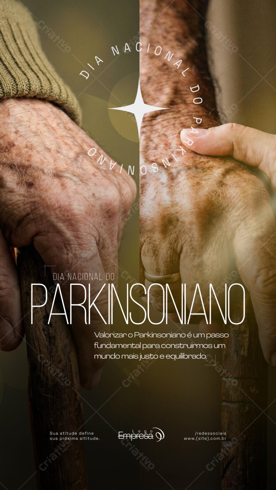 Story Dia Nacional Parkinsoniano Conscientização PSD Editável