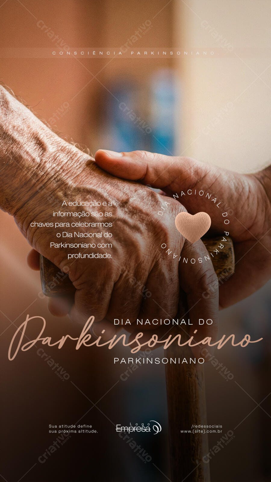 Story Dia Nacional Parkinsoniano Conscientização PSD Editável