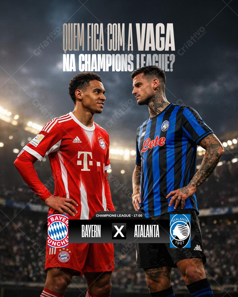 Post Instagram Champions League Futebol PSD Editável