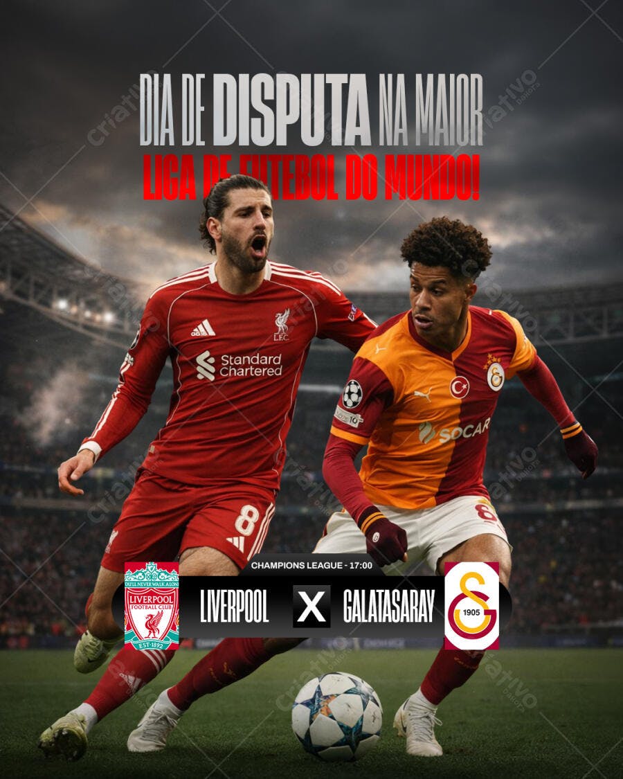 Post Instagram Futebol Champions League PSD Editável