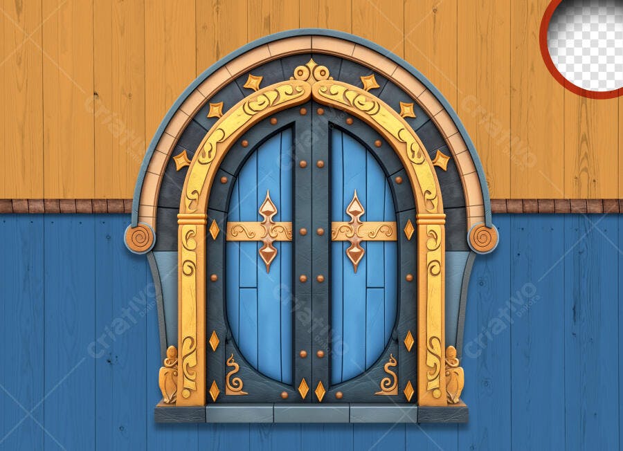 Porta Mágica Fantasia Desenho Animado PSD Editável
