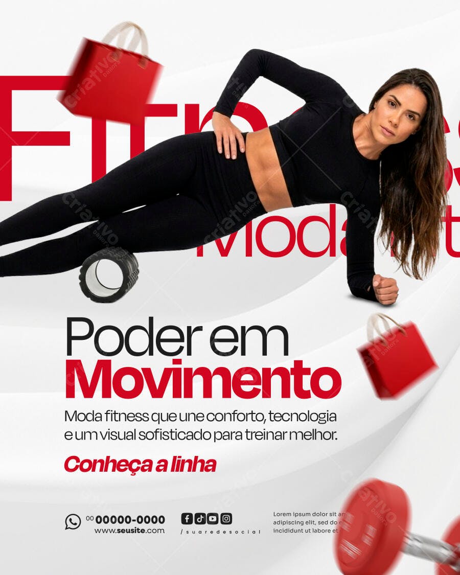 Post Instagram Moda Fitness Academia PSD Editável