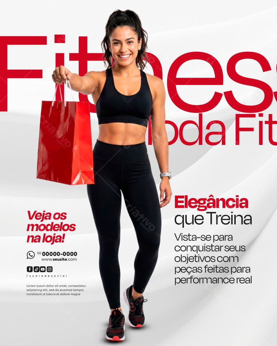 Post Instagram Moda Fitness Academia PSD Editável