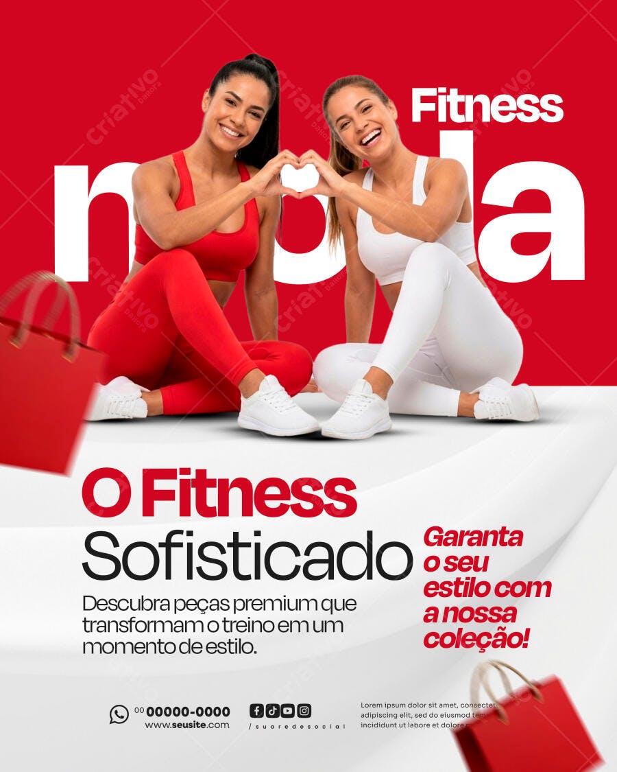 Flyer Academia Fitness Moda Feminina PSD Editável