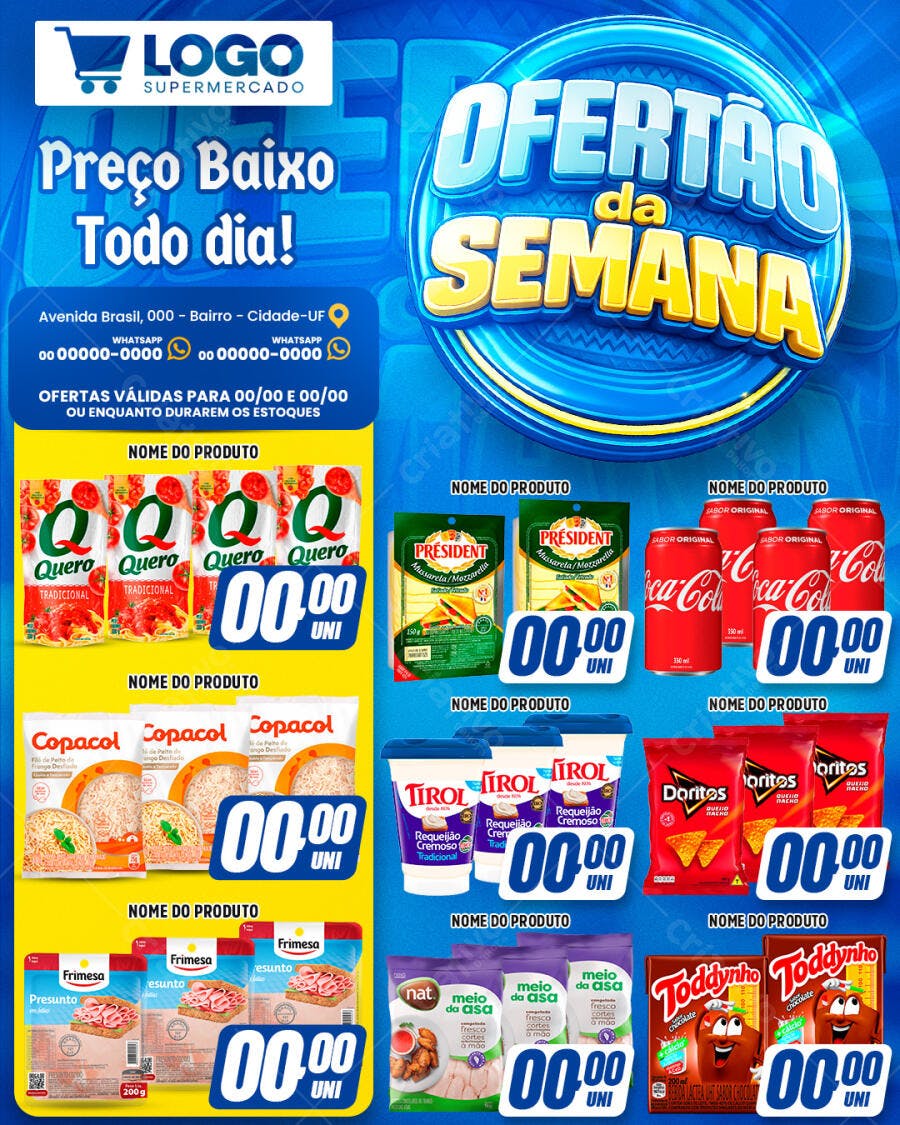 Flyer Oferta da Semana Supermercado PSD Editável