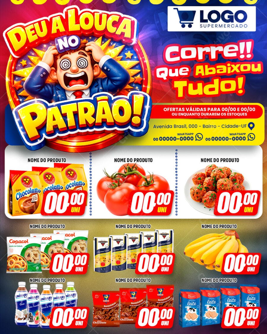 Flyer Promoção Supermercado Ofertas PSD Editável