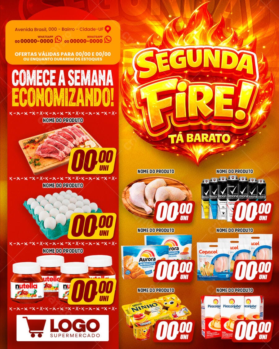 Flyer Supermercado Ofertas Semanais PSD Editável
