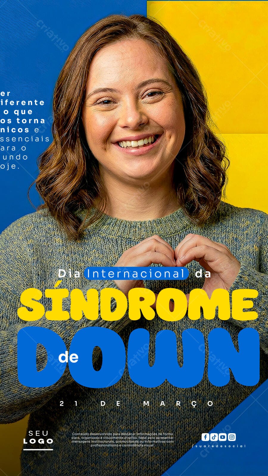 Story Instagram Dia Internacional da Síndrome de Down PSD Editável