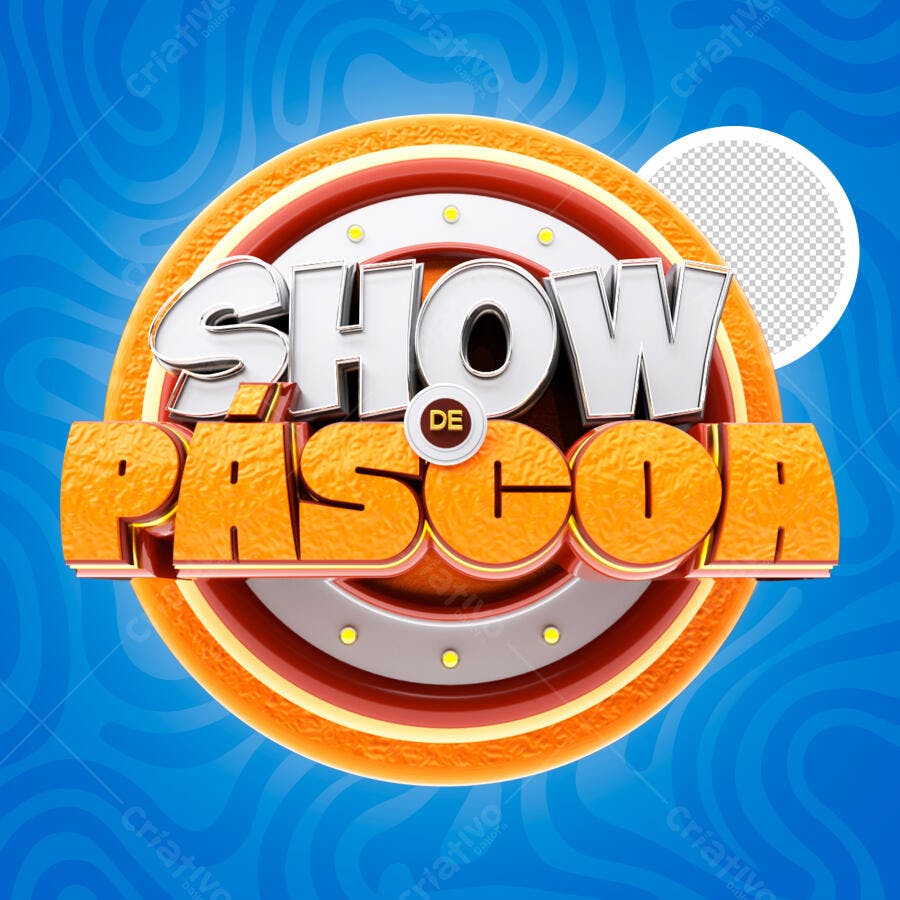 Show de Páscoa Título 3D PSD Editável