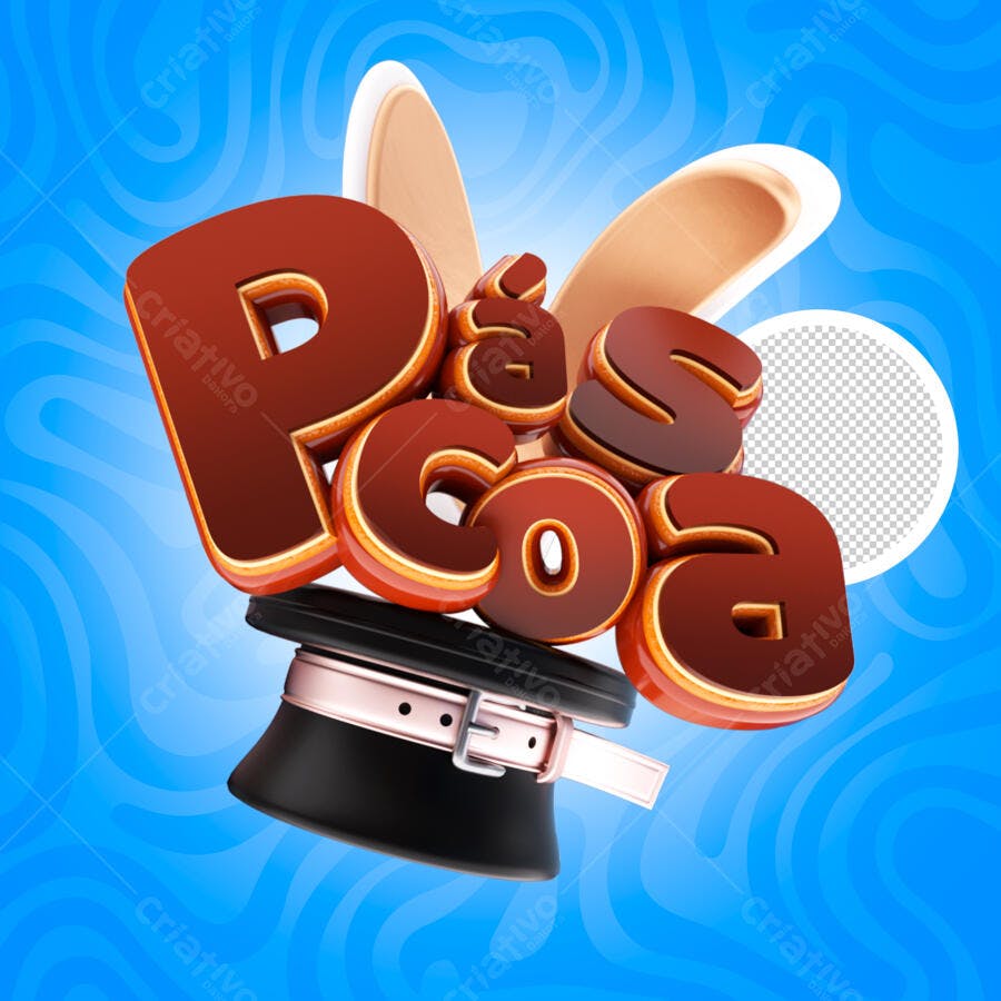 Páscoa 3D Coelho Mágico PSD Editável