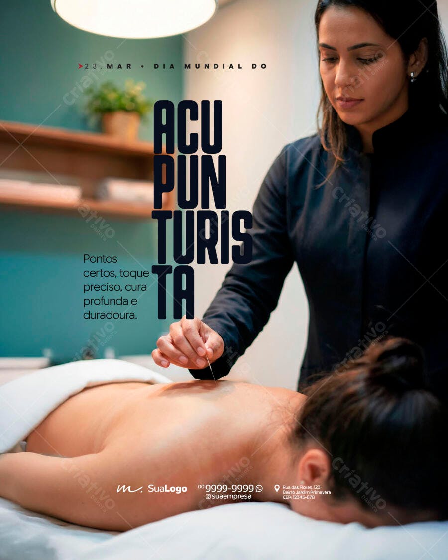 Post Instagram Acupunturista Saúde PSD Editável