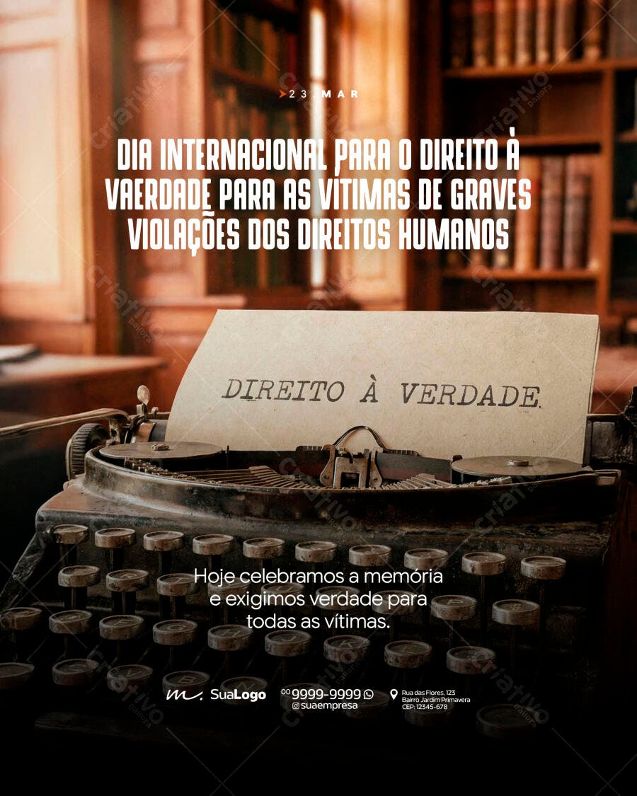 Post Dia Internacional Direito à Verdade 24 Março PSD Editável
