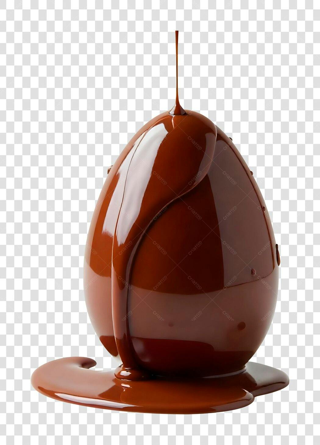 Foto Recortada Ovo de Páscoa Chocolate Derretido PNG Fundo Transparente