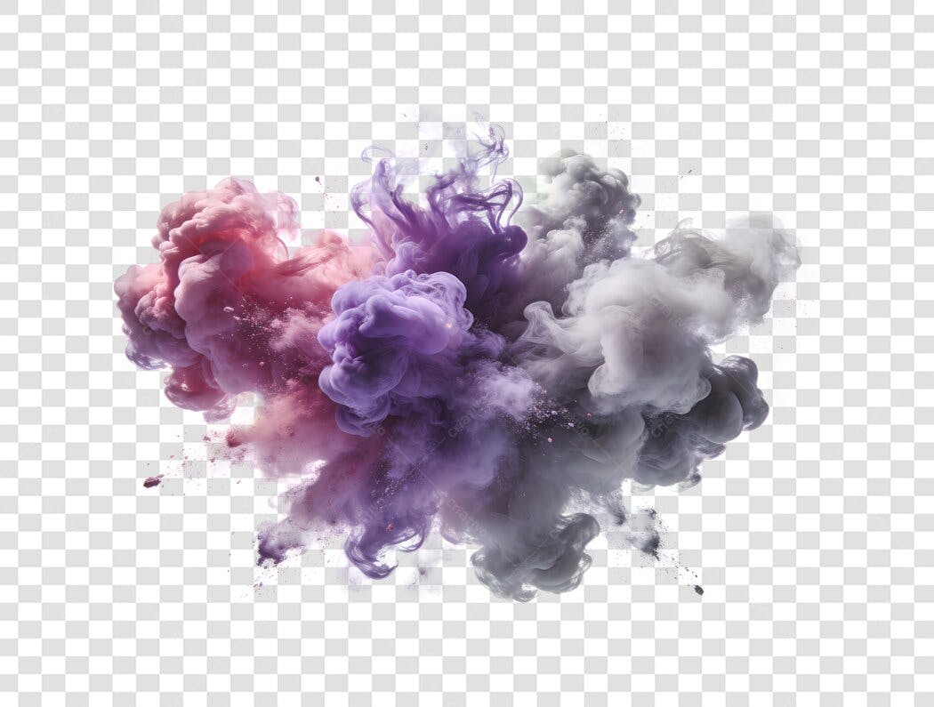 Elemento Decorativo Fumaça Colorida Abstrata PNG Fundo Transparente