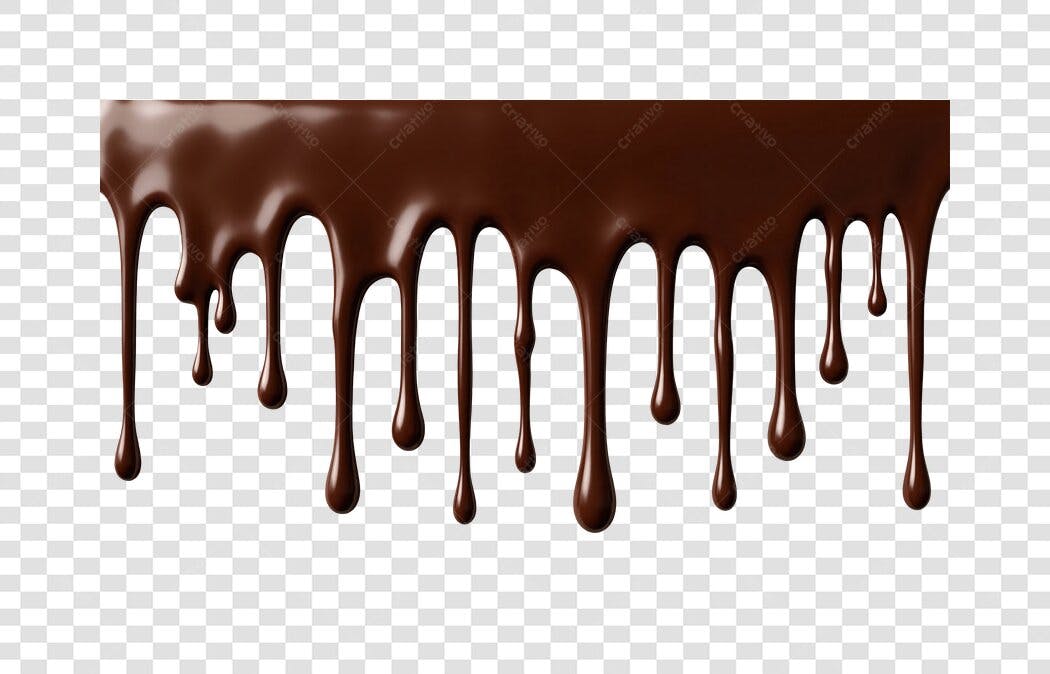 Elemento 3D Calda Chocolate Derretido PNG Fundo Transparente