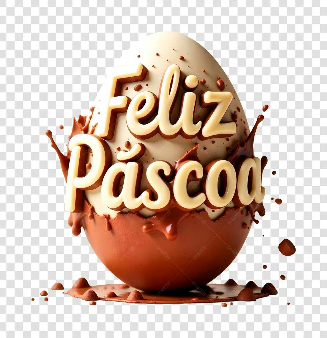 Elemento 3D Ovo de Páscoa Feliz Páscoa Abril PNG Fundo Transparente
