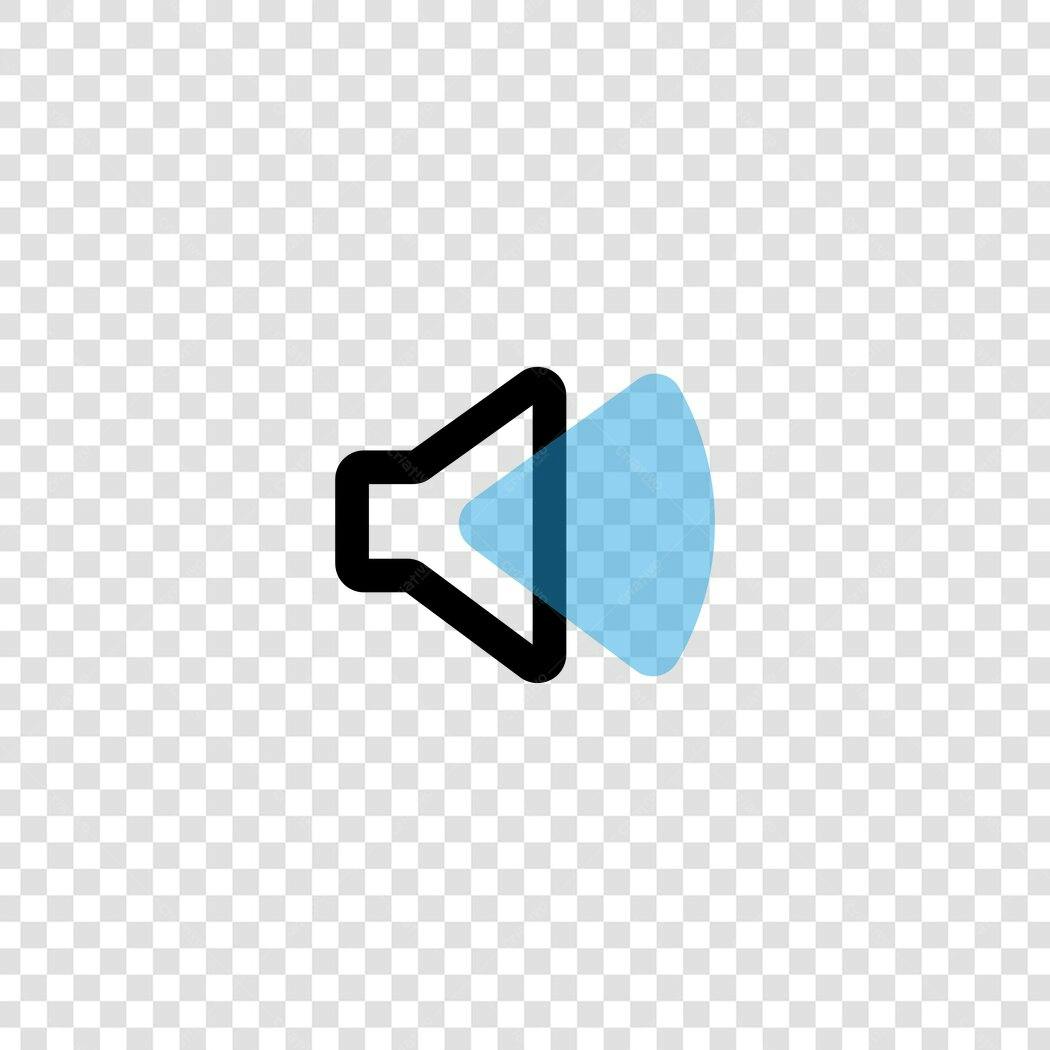 Ícone Volume Som Azul Flat Design PNG Fundo Transparente