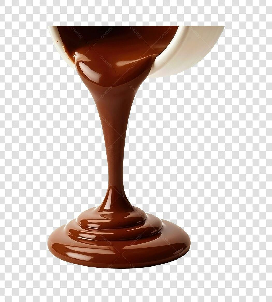 Foto Recortada Calda de Chocolate Derretido PNG Fundo Transparente