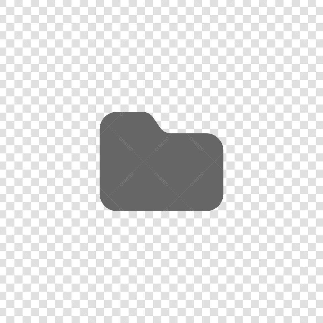 Ícone Pasta Arquivo Flat Design Cinza PNG Fundo Transparente