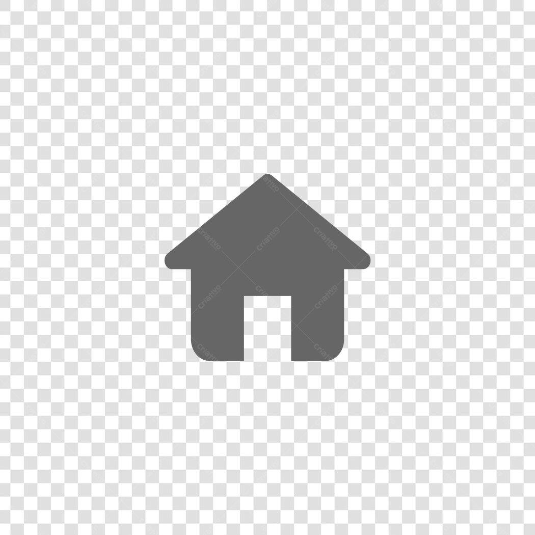 Ícone Casa Home Flat Design Cinza PNG Fundo Transparente