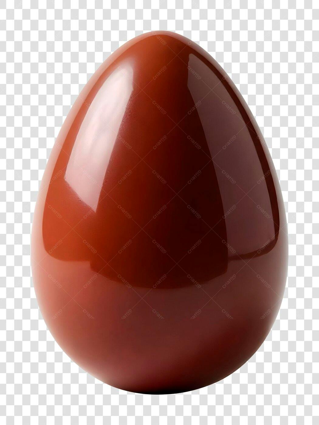 Foto Recortada Ovo de Páscoa Marrom Brilhante PNG Fundo Transparente