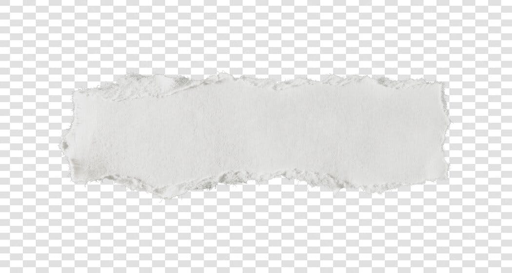Foto Recortada Pedaço Papel Rasgado Branco PNG Fundo Transparente