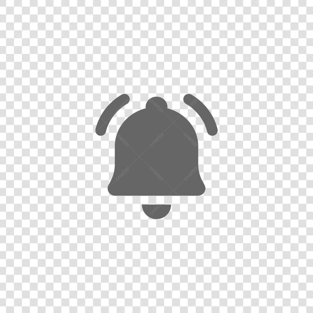 Ícone Sino Notificação Flat Design PNG Fundo Transparente