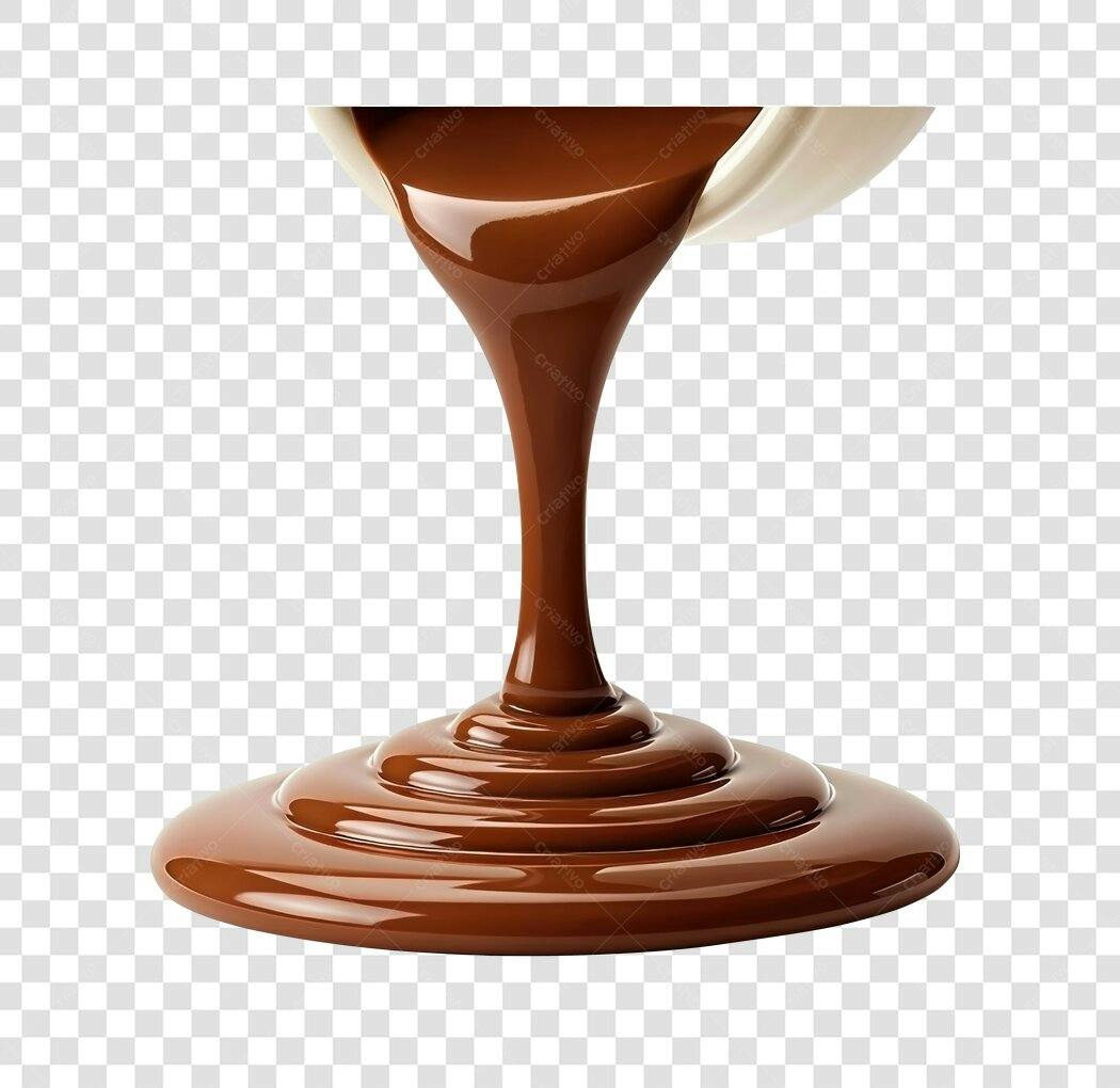 Foto Recortada Calda de Chocolate Derretido PNG Fundo Transparente