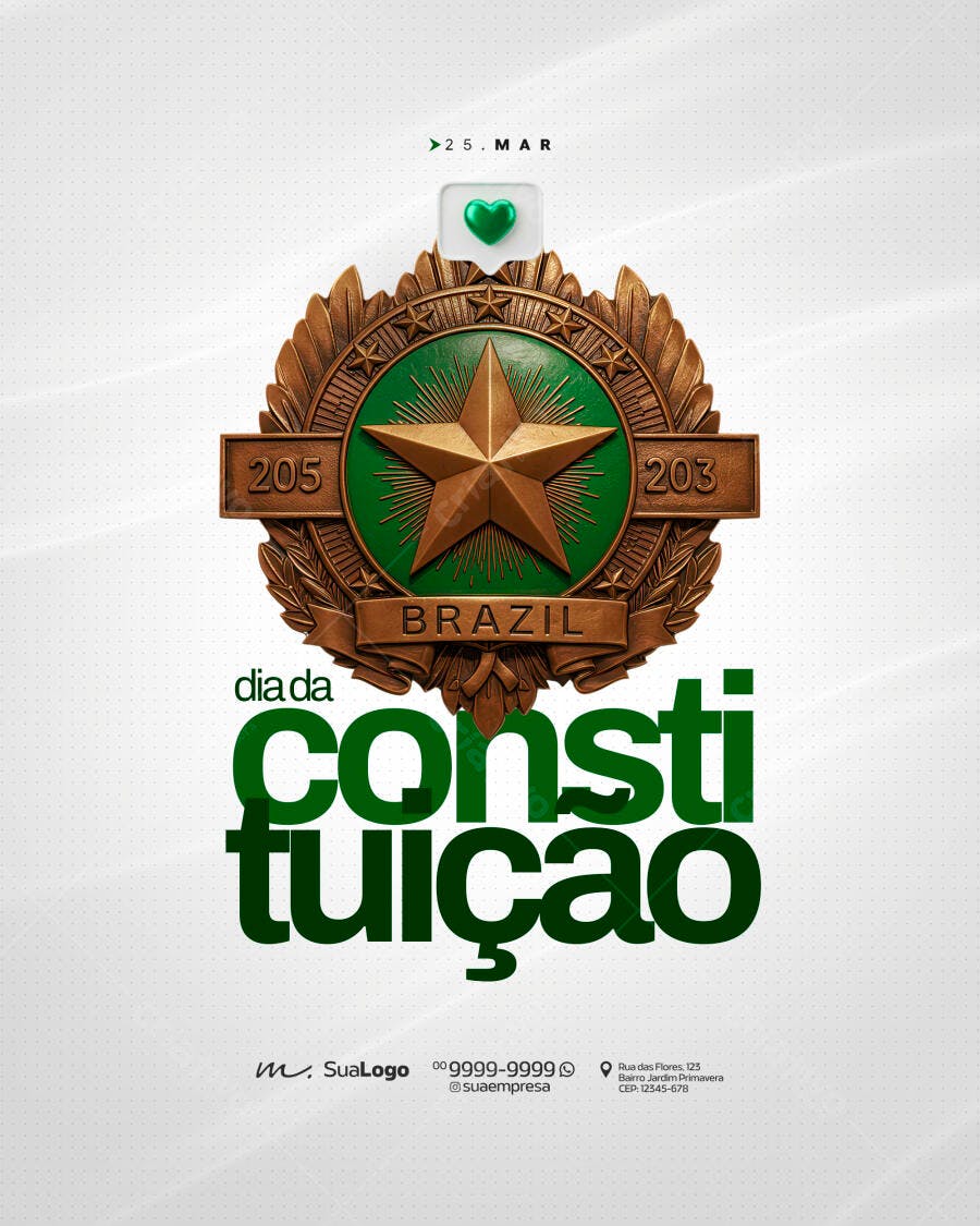 Post Dia da Constituição 25 de Março PSD Editável